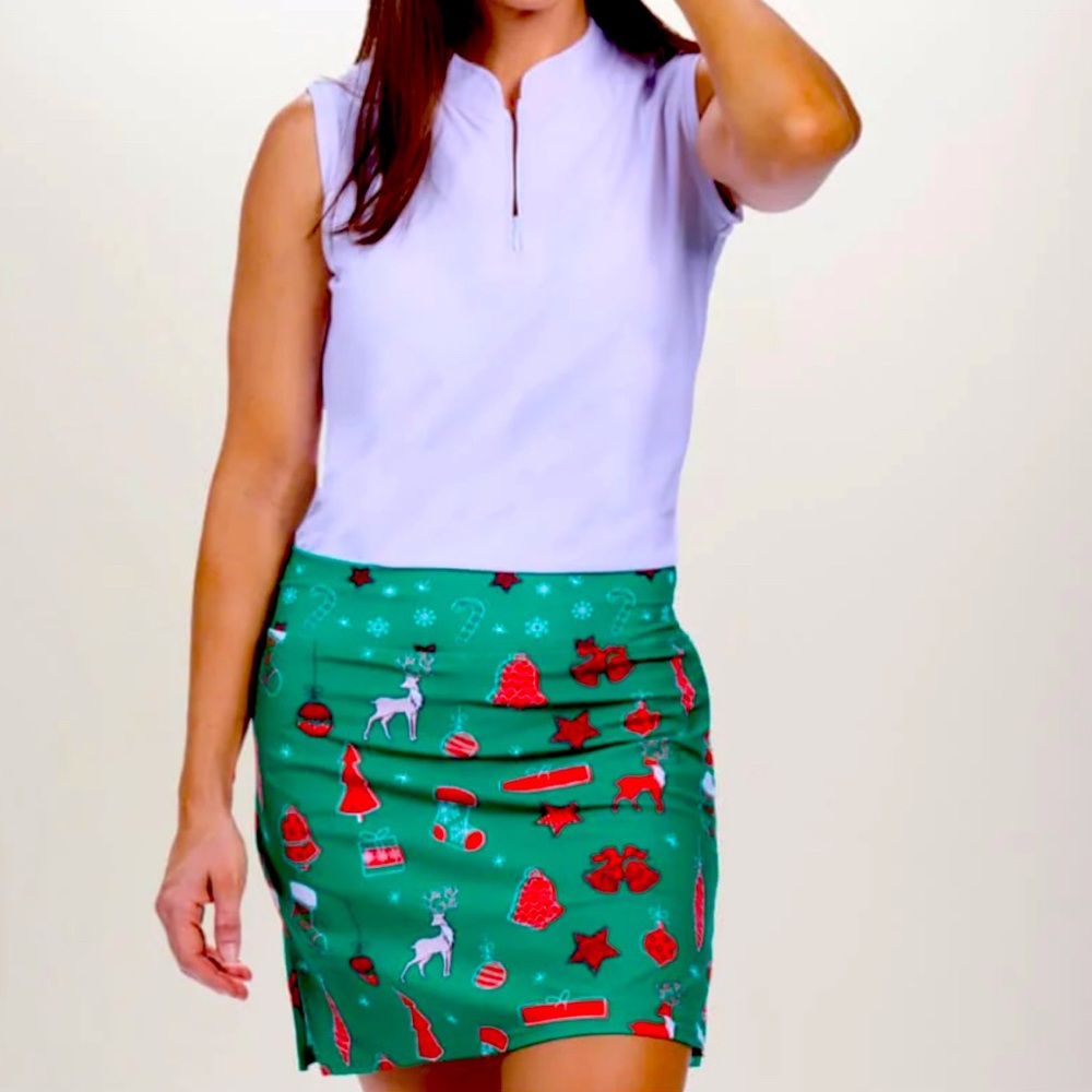 Skort Obsession Pickleball Christmas Print Skort Sz XL new without tags.